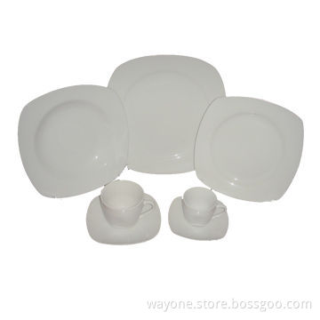 20-piece Square Porcelain Dinnerware Set, Made of Super White Porcelain and Ceramic
